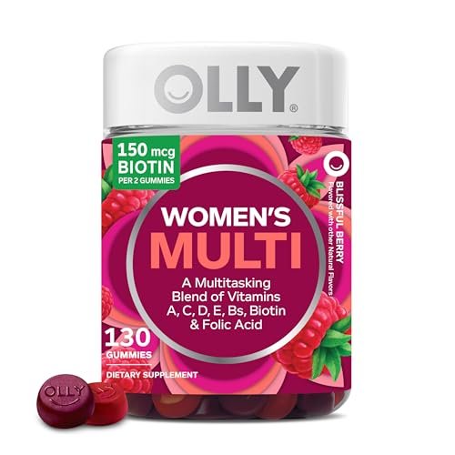 OLLY Frauen Multivitamin Gummibärchen – Tägliche Vitalität mit Vitaminen A, C, D, E, Biotin & Folsäure, 130 Stück (65 Tage Vorrat)
