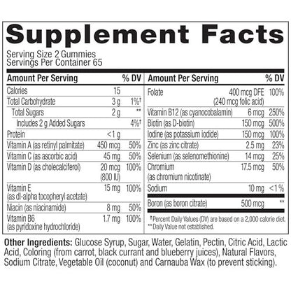 OLLY Frauen Multivitamin Gummibärchen – Tägliche Vitalität mit Vitaminen A, C, D, E, Biotin & Folsäure, 130 Stück (65 Tage Vorrat)