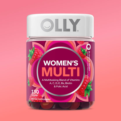 OLLY Frauen Multivitamin Gummibärchen – Tägliche Vitalität mit Vitaminen A, C, D, E, Biotin & Folsäure, 130 Stück (65 Tage Vorrat)