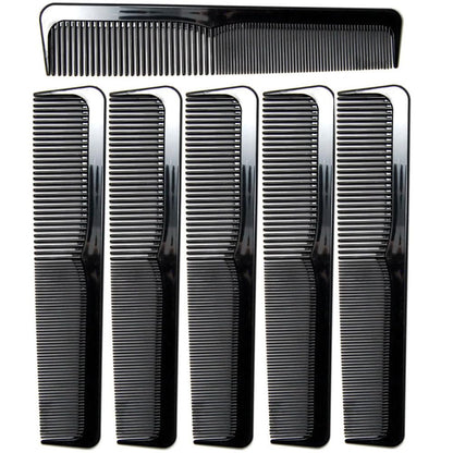 LUXXII 6er-Pack - 9 Zoll Große Schwarze Frisierkämme für Haare & Bart - Styling Essentials für grobes & feines Haar