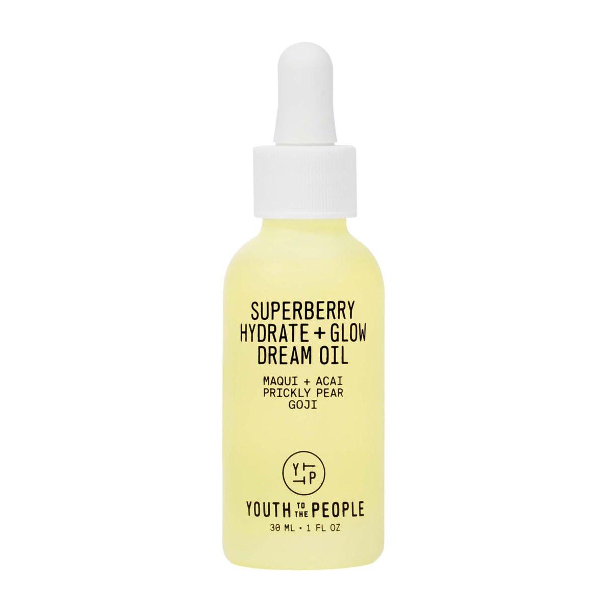 Youth To The People Superberry Hydrate + Glow Dream Face Oil – Revitalisiert müde & trockene Haut, steigert die Ausstrahlung, feuchtigkeitsspendend, ultra-leichte Formel mit Vitamin C, Squalan, Omega-Ölen, vegan – 30 ml