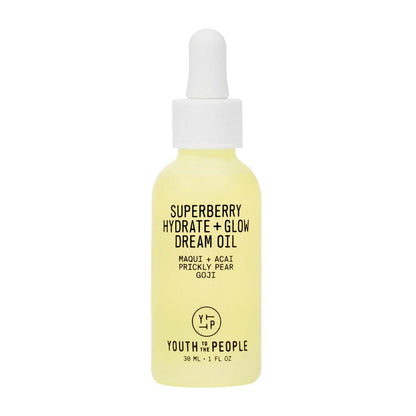 Youth To The People Superberry Hydrate + Glow Dream Face Oil – Revitalisiert müde & trockene Haut, steigert die Ausstrahlung, feuchtigkeitsspendend, ultra-leichte Formel mit Vitamin C, Squalan, Omega-Ölen, vegan – 30 ml