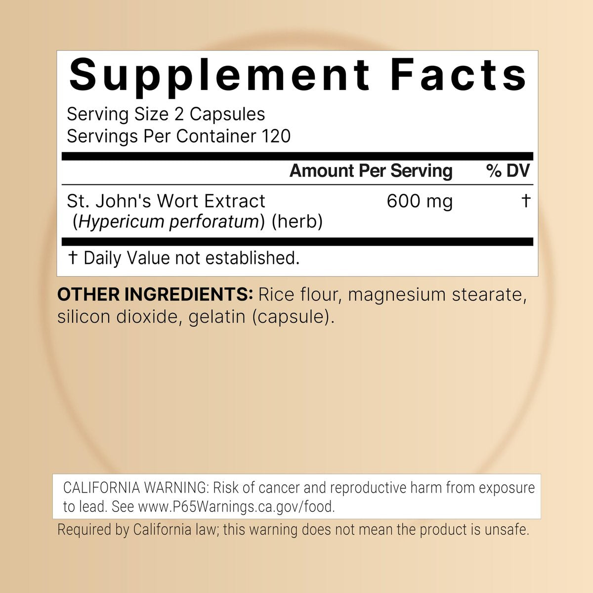 NatureBell Johanniskraut-Extrakt, 240 Kapseln – 600 mg pro Portion – Nicht-GVO, cGMP hergestellt