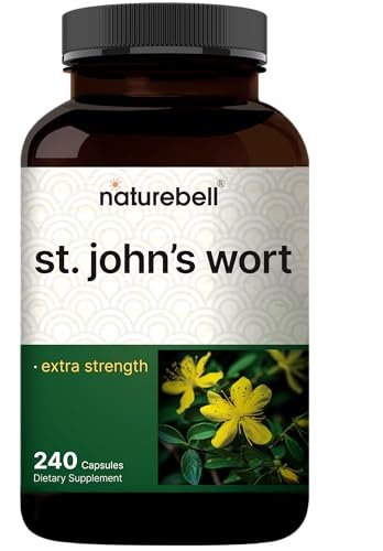 NatureBell Johanniskraut-Extrakt, 240 Kapseln – 600 mg pro Portion – Nicht-GVO, cGMP hergestellt