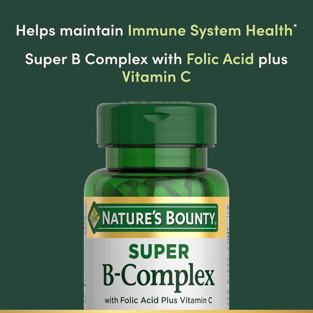Nature's Bounty Super B Complex mit Vitamin C & Folsäure, 150 Tabletten (2er-Pack) – Immun- und Energieunterstützung