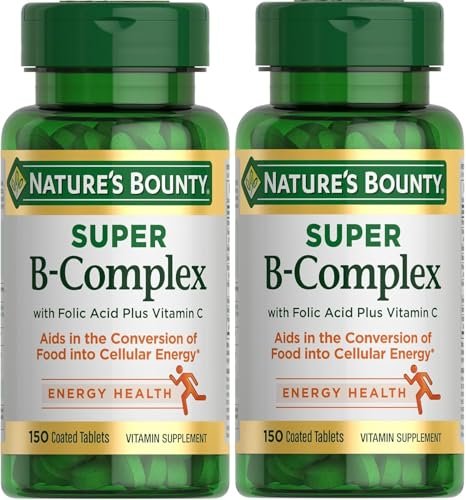 Nature's Bounty Super B Complex mit Vitamin C & Folsäure, 150 Tabletten (2er-Pack) – Immun- und Energieunterstützung