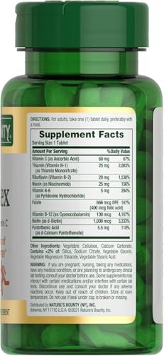 Nature's Bounty Super B Complex mit Vitamin C & Folsäure, 150 Tabletten (2er-Pack) – Immun- und Energieunterstützung