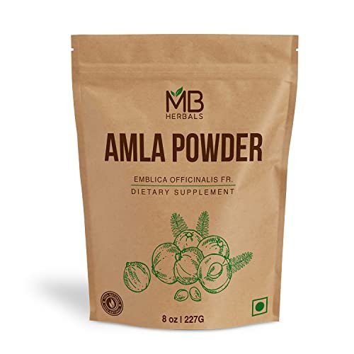 MB Herbals Entkerntes Amla-Pulver – 8 oz / ½ lb (227g) | Reines Amalaki-Pulver aus Amla-Beeren-Fruchtfleisch | Kernfrei & Natürlich