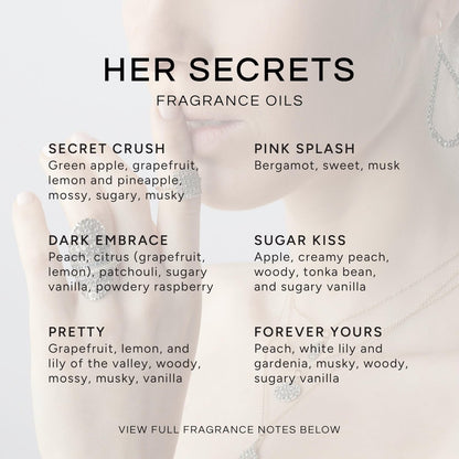 Eternal Essence Oils Her Secrets Set – 6 Premium Duftöle mit Pretty, Dark Embrace, Forever Yours, Secret Crush, Pink Splash und Sugar Kiss – 10 ml (6er-Pack)