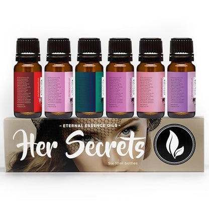 Eternal Essence Oils Her Secrets Set – 6 Premium Duftöle mit Pretty, Dark Embrace, Forever Yours, Secret Crush, Pink Splash und Sugar Kiss – 10 ml (6er-Pack)