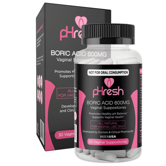 ACE NUTRITION pHresh Borsäure-Zäpfchen für Frauen – Natürliche Intimpflege zur Unterstützung des vaginalen pH-Gleichgewichts (30 Vaginalzäpfchen)