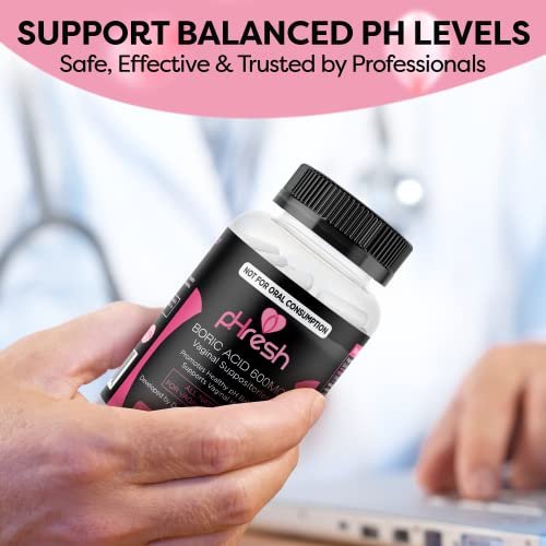 ACE NUTRITION pHresh Borsäure-Zäpfchen für Frauen – Natürliche Intimpflege zur Unterstützung des vaginalen pH-Gleichgewichts (30 Vaginalzäpfchen)