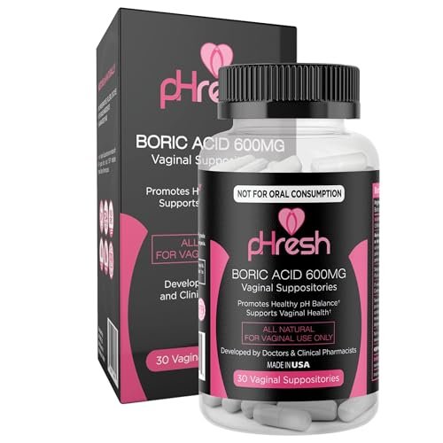 ACE NUTRITION pHresh Borsäure-Zäpfchen für Frauen – Natürliche Intimpflege zur Unterstützung des vaginalen pH-Gleichgewichts (30 Vaginalzäpfchen)