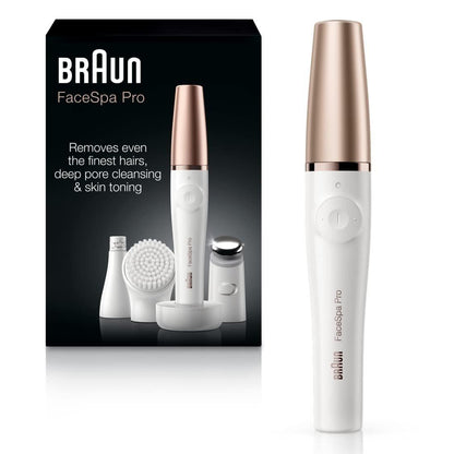 Braun Face Epilator Facespa Pro 911 – 3-in-1 Gesichtshaarentfernung, Reinigungsbürste & Hauttoning für Frauen