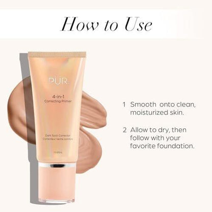 PÜR MINERALS 4-in-1 Correcting Primer, Dark Spot Correktor – Feuchtigkeitsspendender Primer für das Gesicht vor dem Make-up, gegen Augenringe, Altersflecken und Sommersprossen, 30 ml