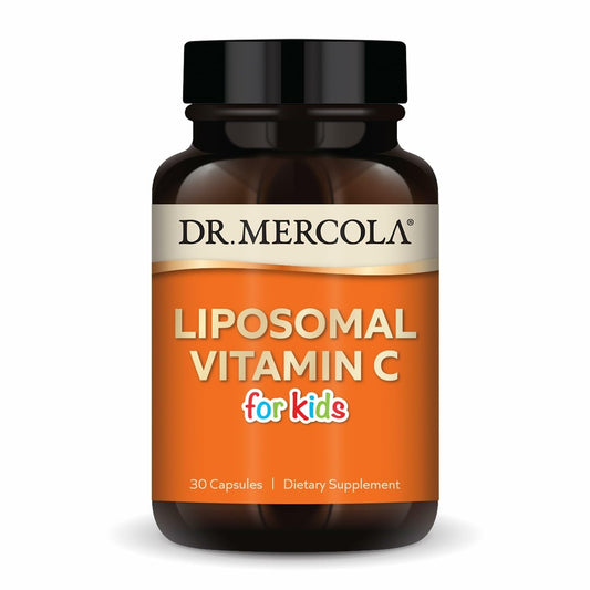 Dr. Mercola Liposomales Vitamin C für Kinder - 125 mg Vitamin C - Unterstützt Immun- und Gehirnfunktion - Liposomale Lieferung - Nicht-GVO, glutenfrei & sojafrei - 30 Kapseln (30 Portionen)