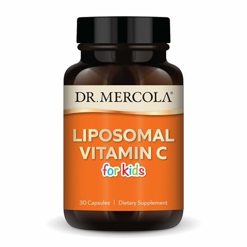 Dr. Mercola Liposomales Vitamin C für Kinder - 125 mg Vitamin C - Unterstützt Immun- und Gehirnfunktion - Liposomale Lieferung - Nicht-GVO, glutenfrei & sojafrei - 30 Kapseln (30 Portionen)