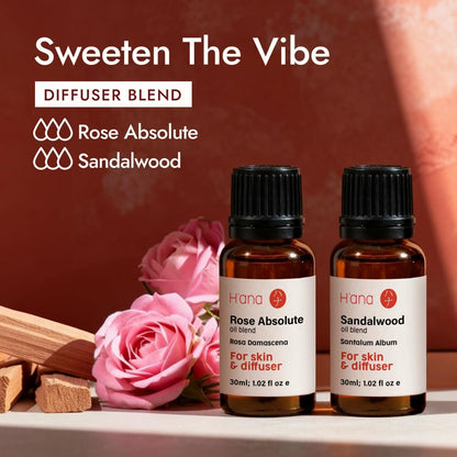 H'ana Rosenöl - 30 ml Rosen Ätherisches Öl für Haut, Haare, Diffuser, Aromatherapie & DIY