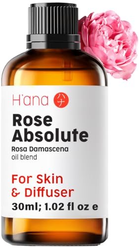 H'ana Rosenöl - 30 ml Rosen Ätherisches Öl für Haut, Haare, Diffuser, Aromatherapie & DIY