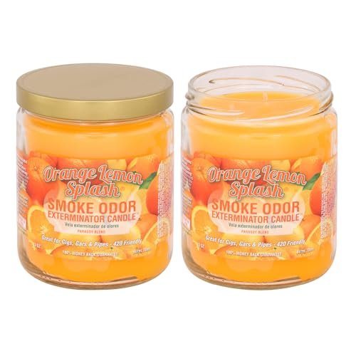 Smoke Odor Exterminator 13oz Kerzen im Glas, Orange Zitrone, 2er-Pack