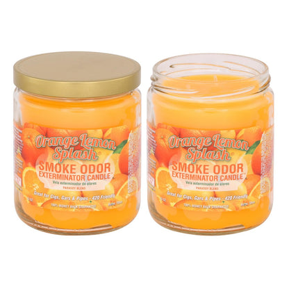 Smoke Odor Exterminator 13oz Kerzen im Glas, Orange Zitrone, 2er-Pack