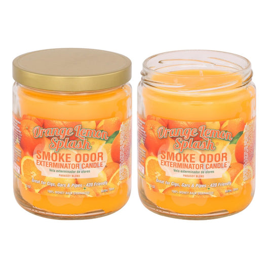 Smoke Odor Exterminator 13oz Kerzen im Glas, Orange Zitrone, 2er-Pack