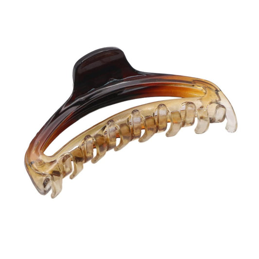 Parcelona French Slim Double Shaded Crystal Clear Tortoise Brown Shell Celluloid Haarspangen für feines Haar – 2 3/4 Zoll, Damen und Mädchen