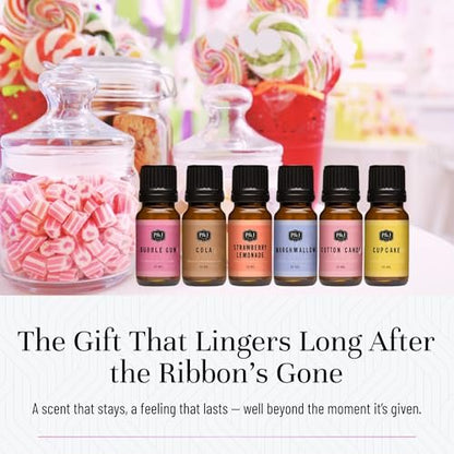 P&J Trading Duftöl Slime Set | Bubble Gum, Zuckerwatte, Cupcake, Erdbeer-Limonade, Cola, Marshmallow Kerzenduft für Kerzenherstellung, Seifenherstellung, Diffuser Öl Düfte