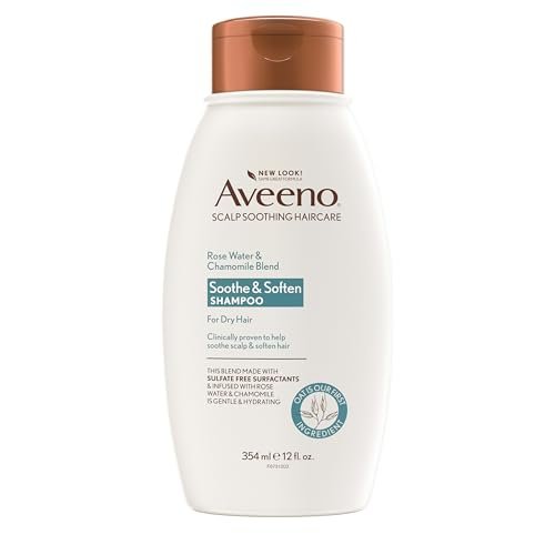 Aveeno Rosenduft & Kamille Shampoo für trockenes Haar, feuchtigkeitsspendend, 355 ml (Verpackung kann variieren)