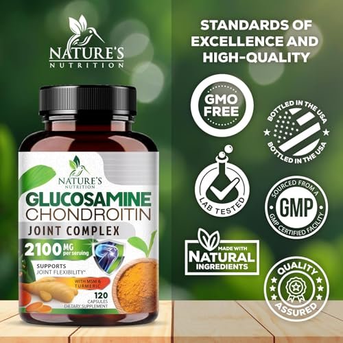Glucosamin Chondroitin MSM – Gelenkunterstützung für Beweglichkeit und Knorpelschutz für Männer und Frauen – Dreifach starke Glucosaminpräparate mit Kurkuma & Boswellia – 120 Kapseln