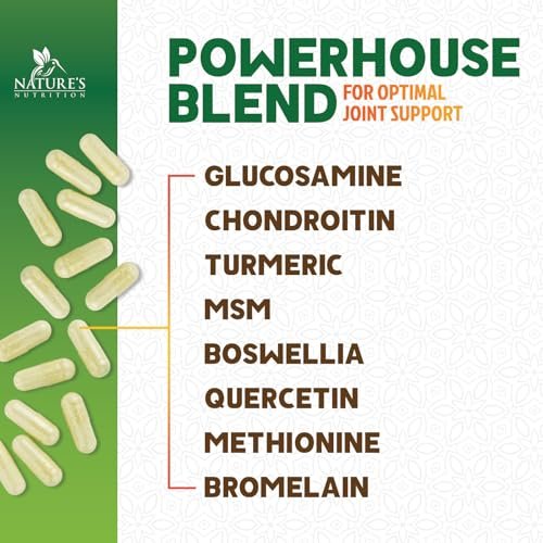 Glucosamin Chondroitin MSM – Dreifach starke Gelenkunterstützung für Mobilität und Knorpel mit Kurkuma & Boswellia – 60 Kapseln