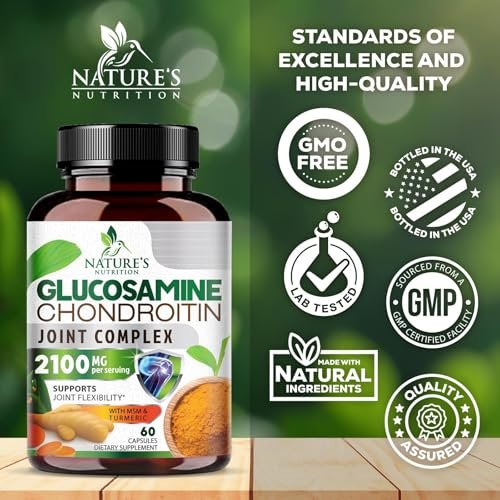 Glucosamin Chondroitin MSM – Dreifach starke Gelenkunterstützung für Mobilität und Knorpel mit Kurkuma & Boswellia – 60 Kapseln