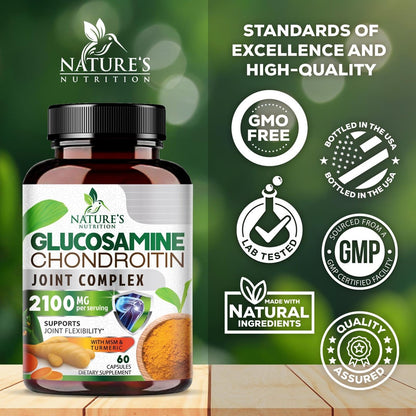 Glucosamin Chondroitin MSM – Dreifach starke Gelenkunterstützung für Mobilität und Knorpel mit Kurkuma & Boswellia – 60 Kapseln