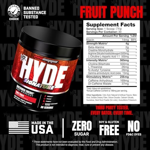 ProSupps Mr. Hyde Signature Pre Workout Pulver mit Kreatin, Beta-Alanin & Koffein – Leistung, Energie & Ausdauer – sauberes Fitness- & Gym-Supplement für Männer & Frauen (Fruchtpunsch, 30 Portionen)
