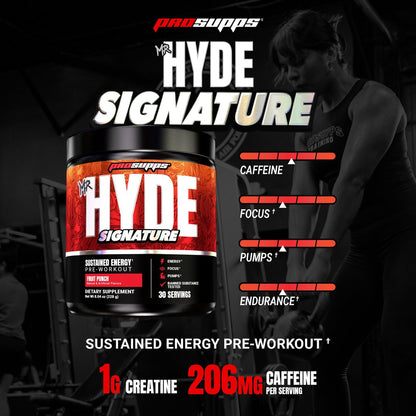 ProSupps Mr. Hyde Signature Pre Workout Pulver mit Kreatin, Beta-Alanin & Koffein – Leistung, Energie & Ausdauer – sauberes Fitness- & Gym-Supplement für Männer & Frauen (Fruchtpunsch, 30 Portionen)