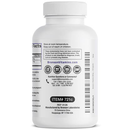 Bronson L-Theanin 200mg (Doppelte Stärke) mit Passionsblumenkraut – Stressmanagement, Nicht-GMO, Glutenfrei, Sojafrei, 120 Kapseln