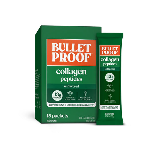 Bulletproof Unflavored Grass-Fed Collagen Peptide Pulver – 15 Portionen, für Haut, Knochen und Gelenke