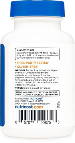 Nutricost CDP Cholin (Citicolin) 300mg, 60 vegane Kapseln – Non-GMO, veganfreundlich, glutenfrei