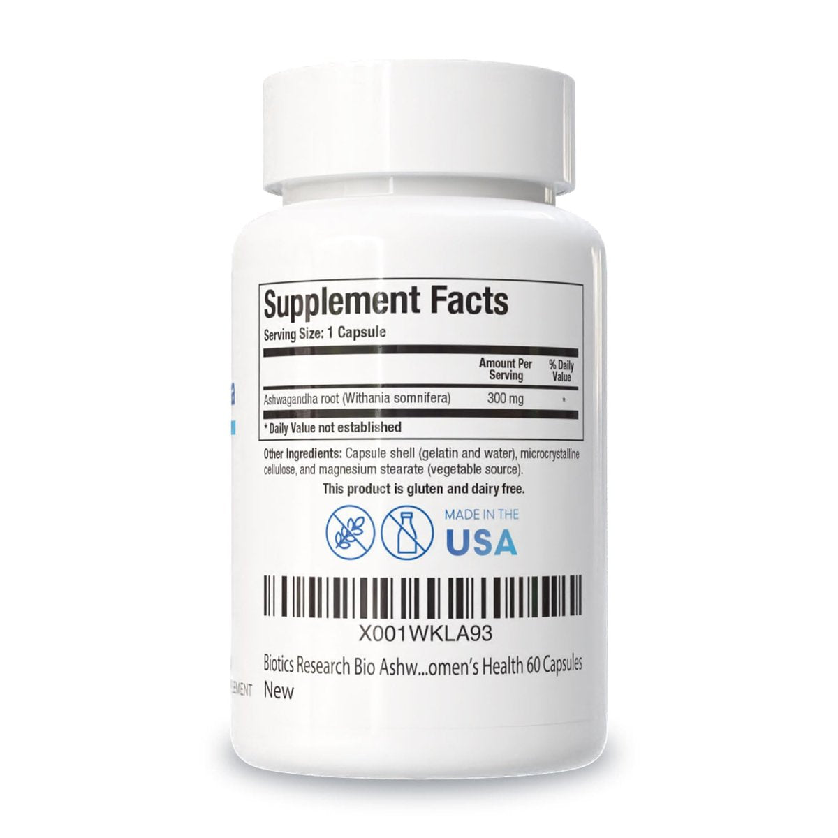 Biotics Research Bio Ashwagandha 300 mg – Adaptogenes Kraut zur Förderung der Entspannungsreaktion, gesunder Nebennieren, kognitiver und Immunfunktion – 60 Kapseln