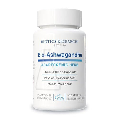 Biotics Research Bio Ashwagandha 300 mg – Adaptogenes Kraut zur Förderung der Entspannungsreaktion, gesunder Nebennieren, kognitiver und Immunfunktion – 60 Kapseln