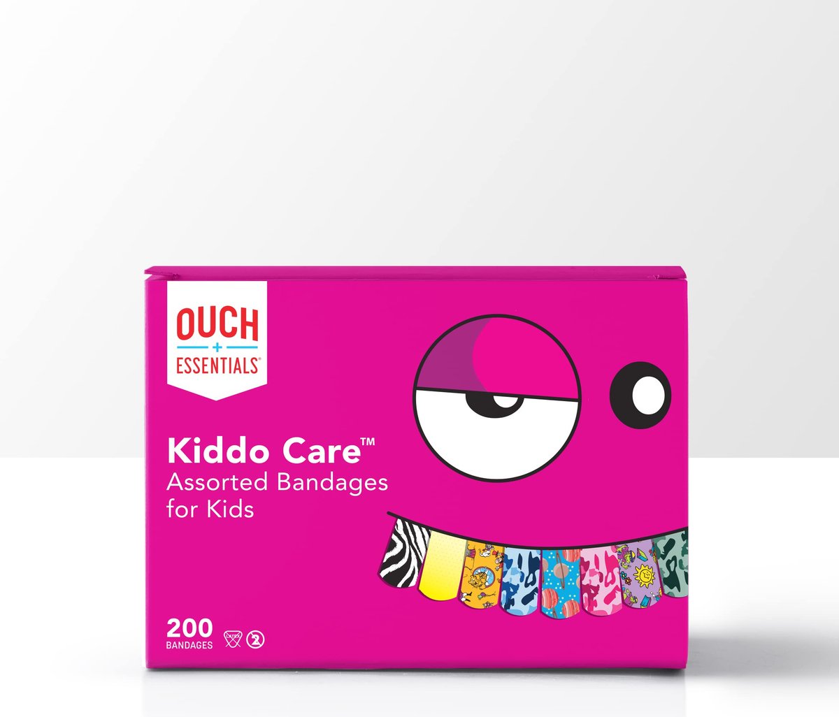 Ouch Essentials Kiddo Care Kinderpflaster, bunte Motive, 200 Stück