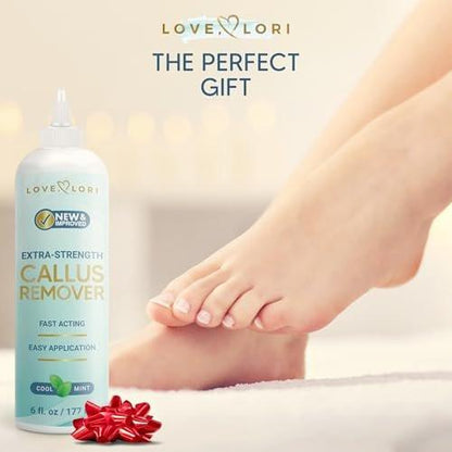 LOVE, LORI Hornhautentferner für die Füße (Extra Stärke) – Fuß-Hornhautentferner-Gel – Pediküre-Werkzeug für Fußpeeling – Fußpflege-Spa-Essentials, 177 ml