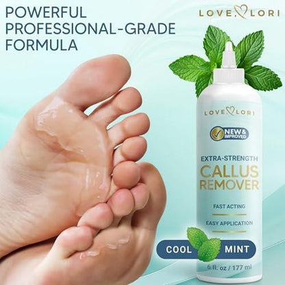 LOVE, LORI Hornhautentferner für die Füße (Extra Stärke) – Fuß-Hornhautentferner-Gel – Pediküre-Werkzeug für Fußpeeling – Fußpflege-Spa-Essentials, 177 ml