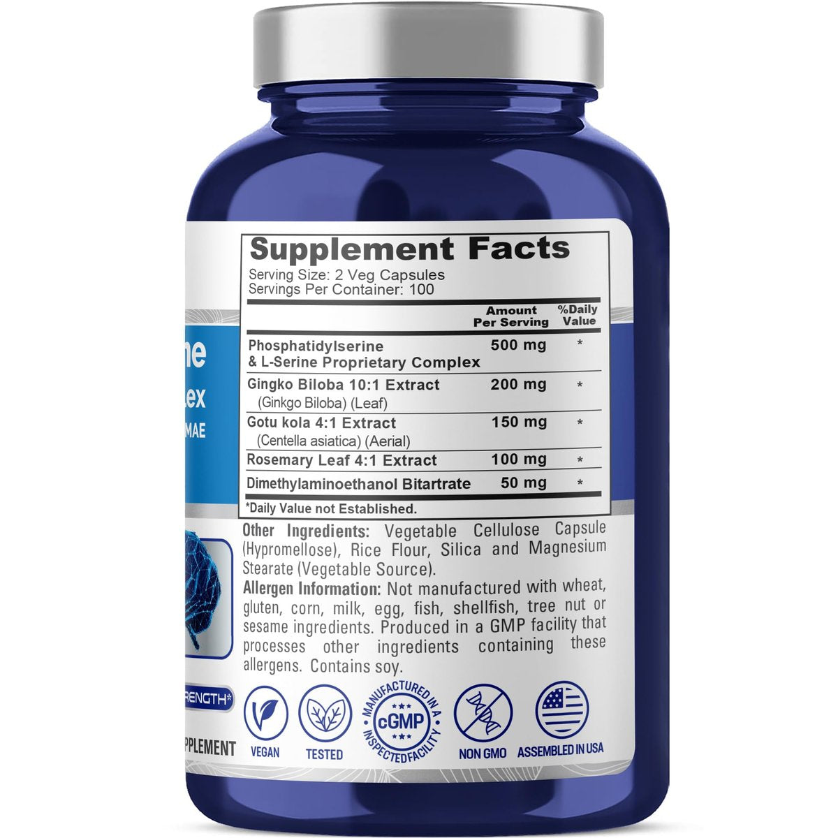 NusaPure Phosphatidylserin Memory Ultimate Complex 1000 mg – 200 vegane Kapseln (Non-GMO)