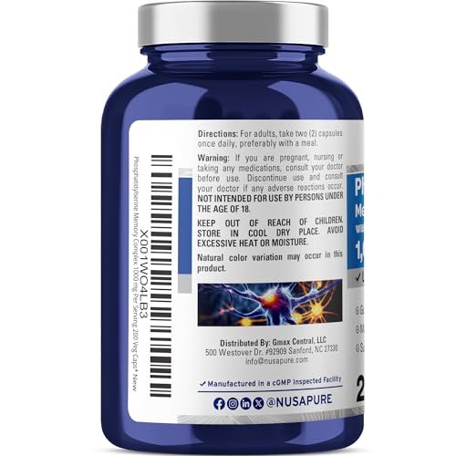 NusaPure Phosphatidylserin Memory Ultimate Complex 1000 mg – 200 vegane Kapseln (Non-GMO)