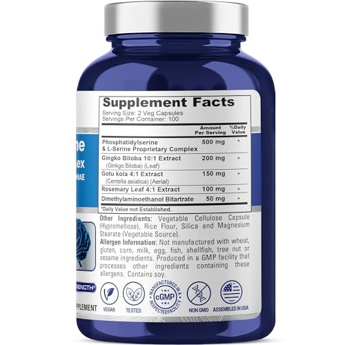 NusaPure Phosphatidylserin Memory Ultimate Complex 1000 mg – 200 vegane Kapseln (Non-GMO)
