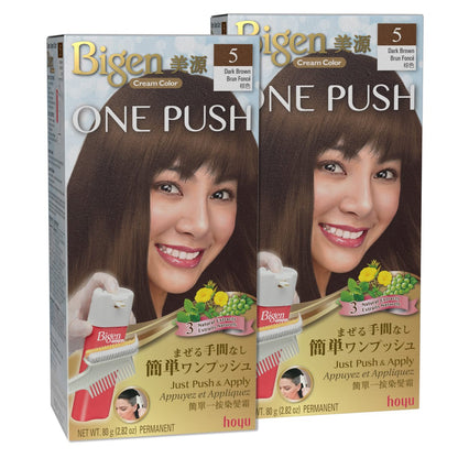 Bigen One Push 5 Dunkelbraun – 2er-Pack