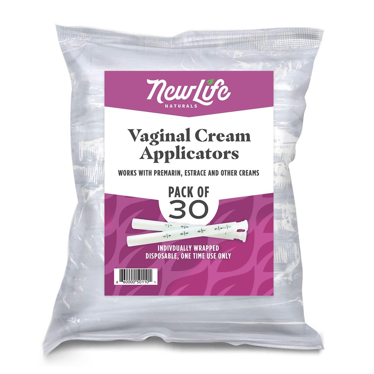 NewLife Naturals Einweg-Vaginalapplikatoren 30er-Pack – Gewindevaginalcreme-Applikatoren mit Dosierungsmarkierungen – einzeln verpackte, saubere Einmalapplikatoren für Gele, Gleitmittel und Cremes – Hergestellt in den USA
