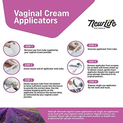 NewLife Naturals Einweg-Vaginalapplikatoren 30er-Pack – Gewindevaginalcreme-Applikatoren mit Dosierungsmarkierungen – einzeln verpackte, saubere Einmalapplikatoren für Gele, Gleitmittel und Cremes – Hergestellt in den USA