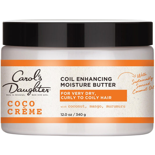 Carol's Daughter Coco Creme Lockenpflege Feuchtigkeitsbutter mit Kokosöl und Mangobutter für sehr trockenes lockiges Haar, paraben- und silikonfrei, 340 g
